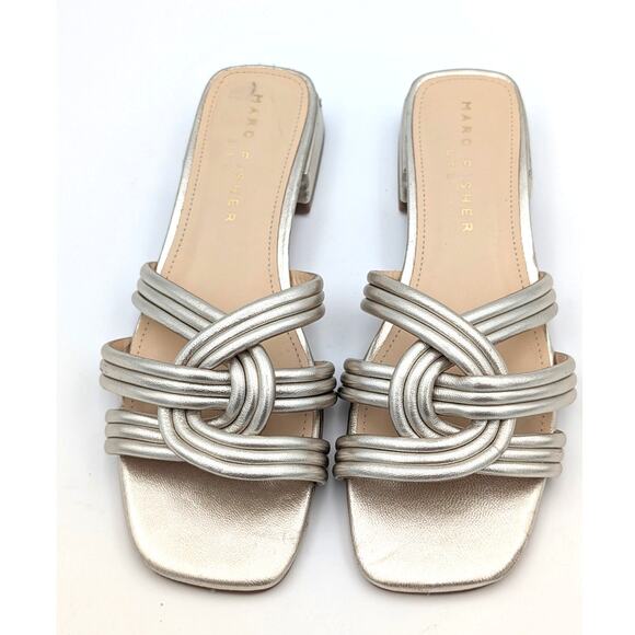 Marc Fisher LTD Casara Slide Sandal Women's Square Toe Gold Size US6.5M EU37 - Picture 2 of 10